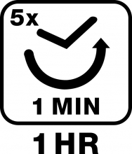 Петорен таймер за обратно броене с автоматично повторение - 1 час (1 мин.) 