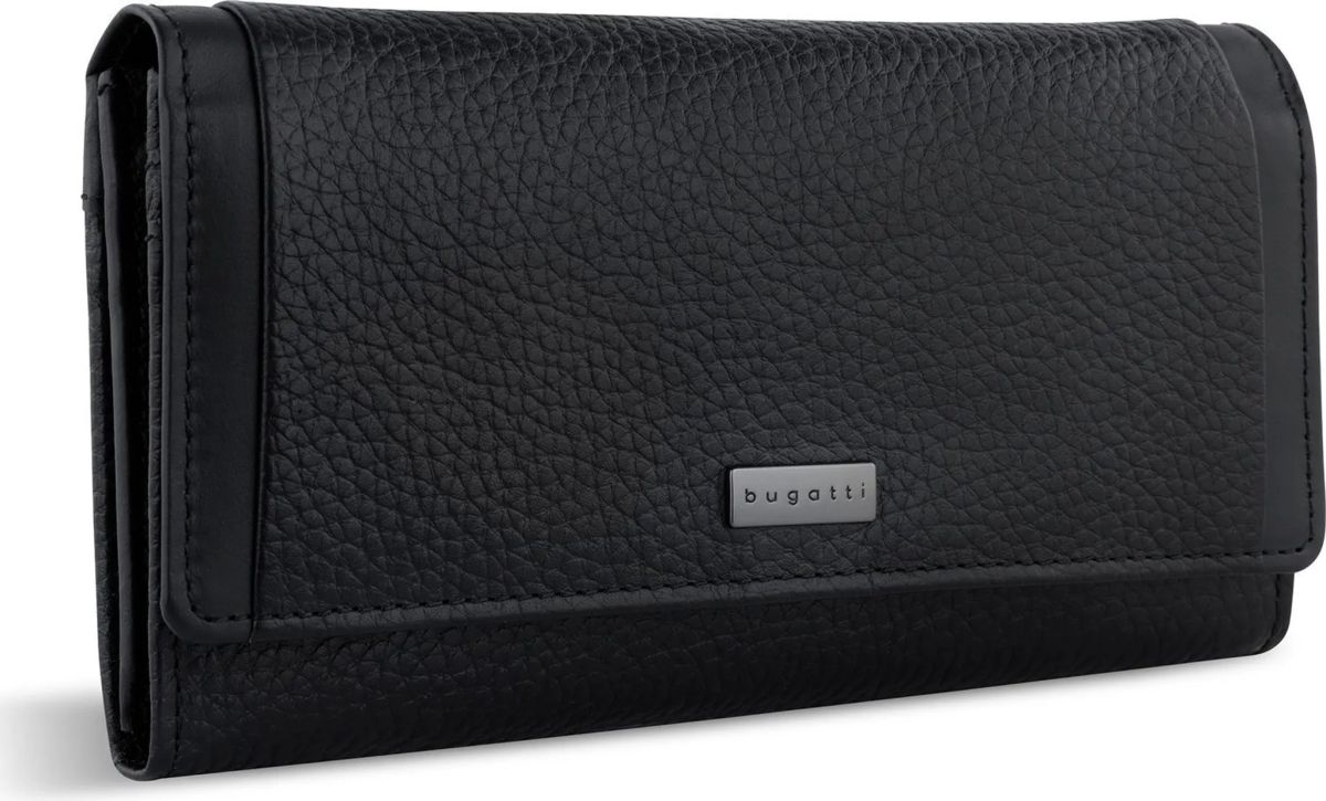 Дамски кожен портфейл Bugatti Sina Long, черен