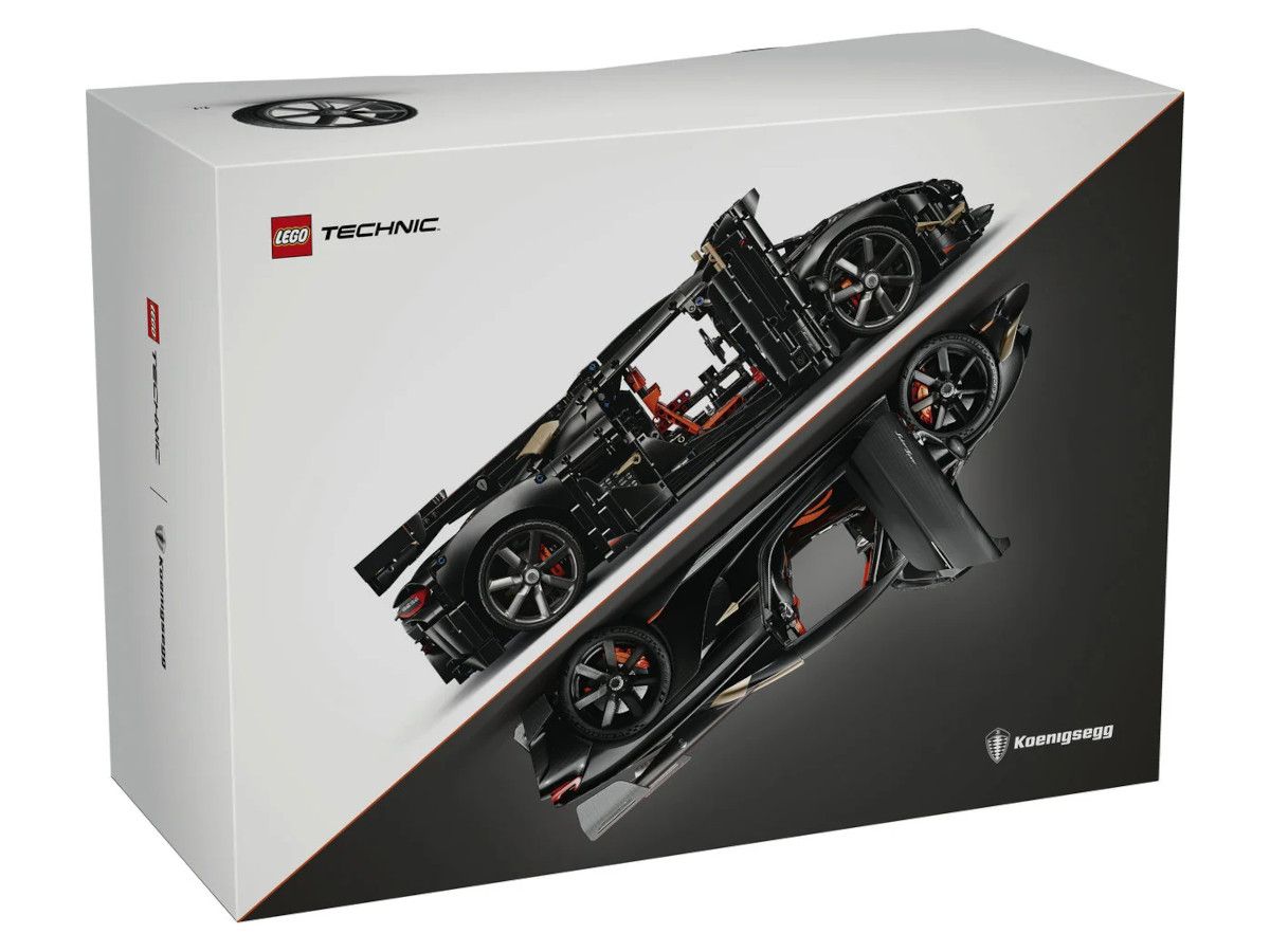 Предна страна на кутията на LEGO Technic 42232 Koenigsegg Sadair's Spear Megacar от Get7.eu