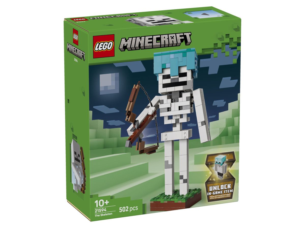 Оригинална опаковка на LEGO Minecraft 21594 Скелетът - 502 части, за фенове и геймъри над 10 години