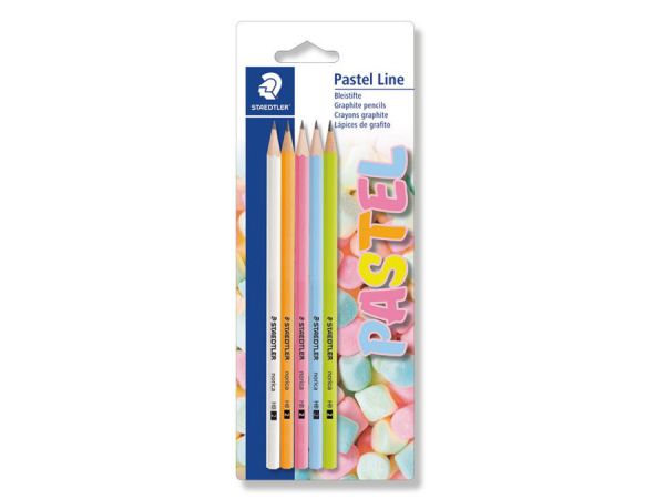 Цветни моливи  Staedtler Pastel Line, HB, 5 броя, блистер