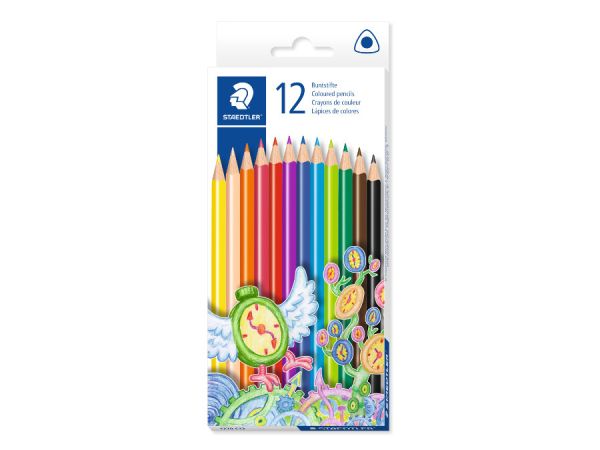 Цветни моливи Staedtler Noris Club, 12 цвята, триъгълни