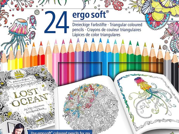 Цветни моливи Staedtler Johanna Basford Ergosoft, 24 цвята