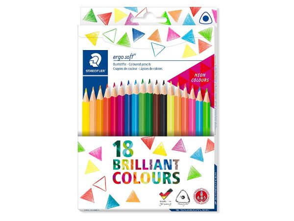 Цветни моливи Staedtler Ergosoft 157, 18 цвята