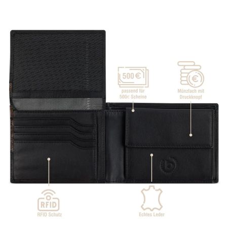 Кожен портфейл Bugatti Corso DeLuxe Wallet With Flap b