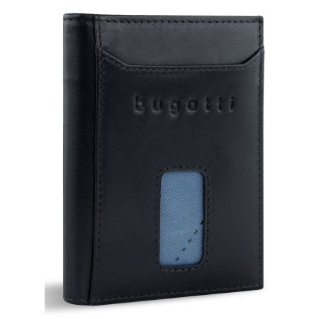 Кожен портфейл Bugatti Secure Slim Special Zip Mini, черен