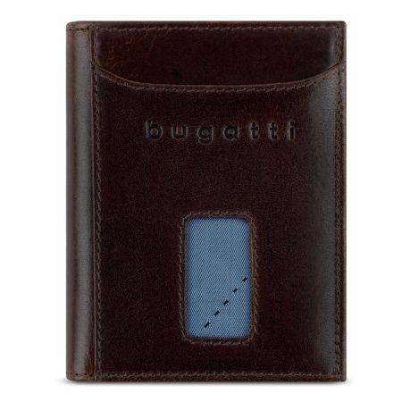 Кожен портфейл Bugatti Secure Slim Special Zip Mini, кафяв