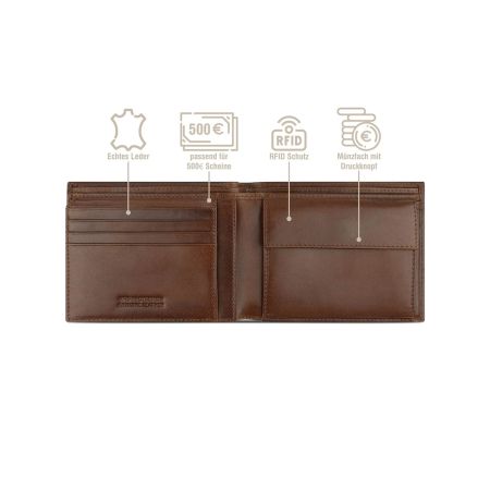 Кожен портфейл Bugatti Nobile With Flap, коняк