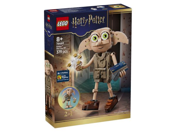 Задна страна на кутията на LEGO 76469 с филмови аксесоари и дневника на Том Ридъл