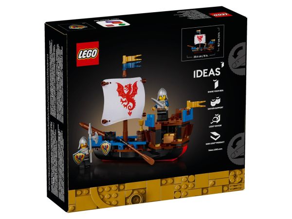 Задна кутия на LEGO Ideas 40912 с размери 20.5 x 19.1 x 6.1 см и тегло 0.32 кг