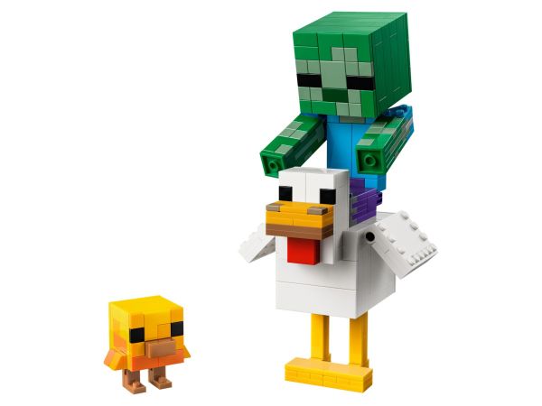 Фигура на бебе зомби язди голямо пиле – комплект LEGO Minecraft 21582 Chicken Jockey