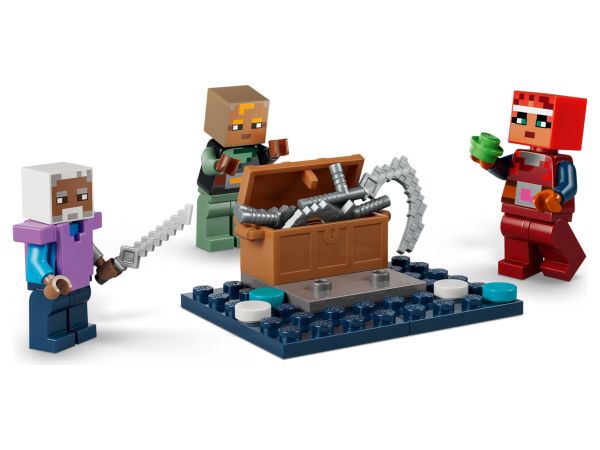 Ракла с изумруди и оръжия от комплекта LEGO Minecraft 21591